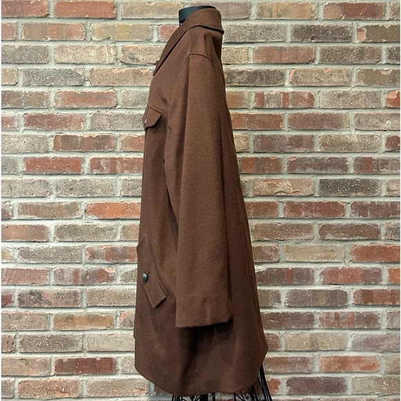 Saks Fifth Avenue The Works 60% Virgin Wool & 20% Cashmere Brown Jacket Size 10 - Picture 3 of 6